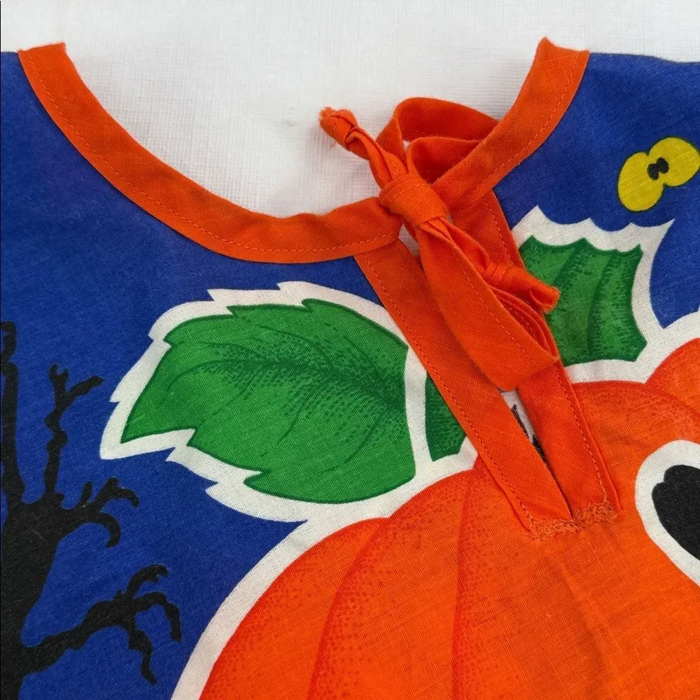 Halloween Pumpkin Patch Costume Vintage Handsewn Homemade Skirt/Cape Bonnet Cute